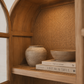 Handmade Rattan Cabinet Selma with Glass Doors – Natural Storage & Display Piece
