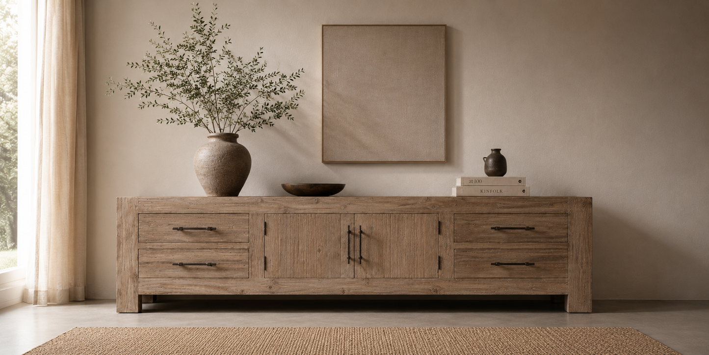 Pascal Recycled Teak TV Dresser –  Sustainable Solid Wood Media Console