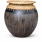 Jaylani Handcrafted Terracotta Vase with Woven Details – Artisanal Decorative Accent
