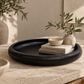 Kyomi Black Artisan Wood Plate | Oversized Minimalist Centerpiece Tray