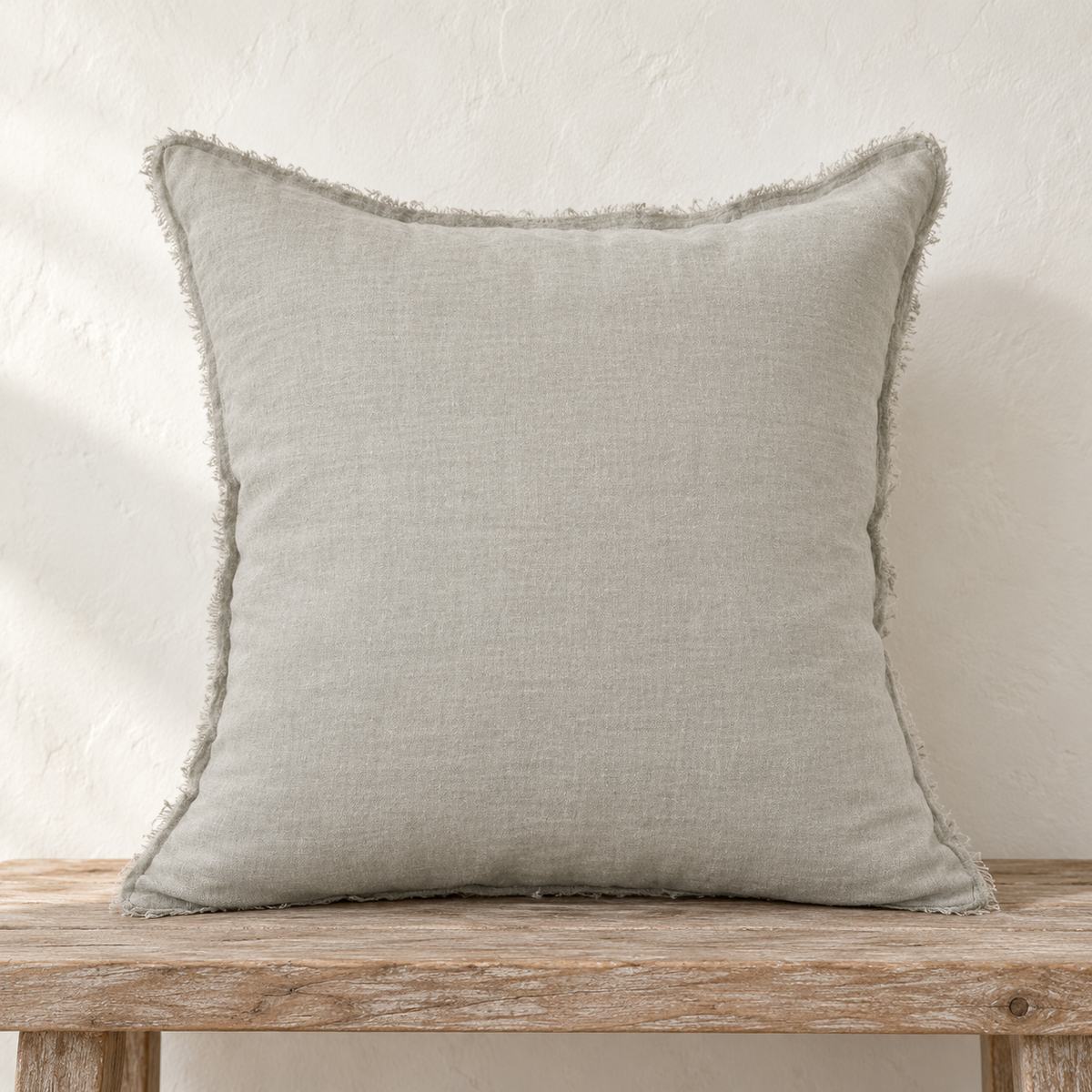 Noa Raw Linen Pillow Cover – Stone