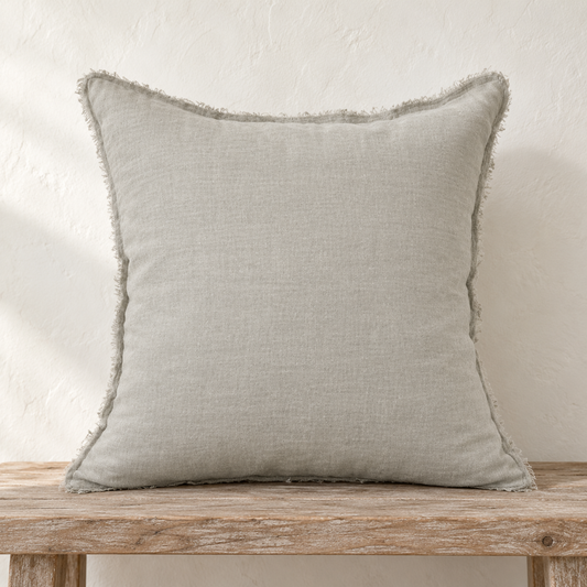 Noa Raw Linen Pillow Cover – Stone
