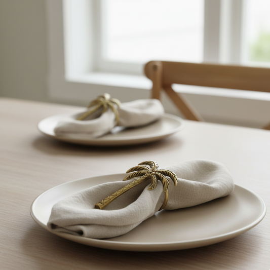 Brass Napkin Ring Palm Tree