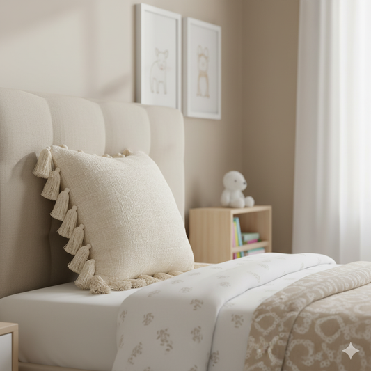 Natural Joshua Tassel Cushion