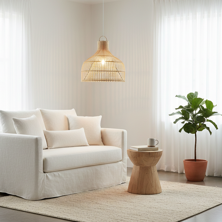 Solara Natural Rattan Pendant Light