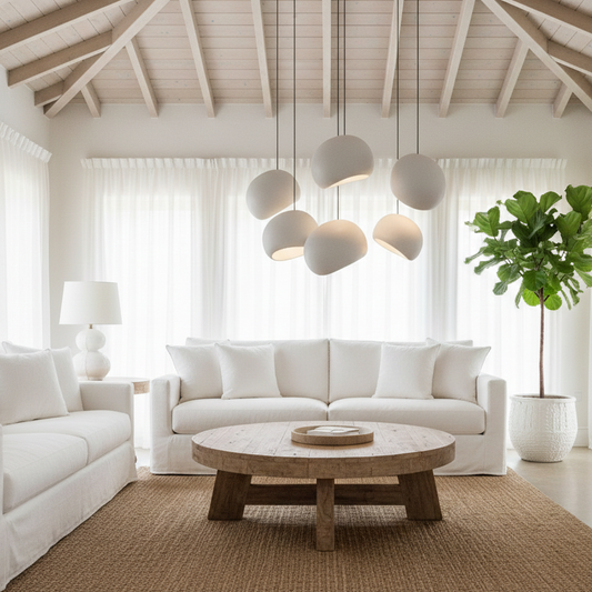 Monroe Minimalist Round Coffee Table – Reclaimed Teak Resort-Style Centerpiece