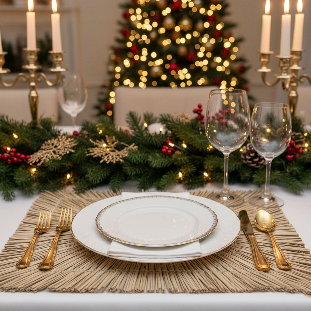 Calista Natural Woven Placemat – Handmade Alang Alang Grass Table Mat