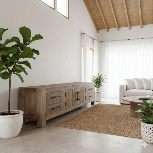 Pascal Recycled Teak TV Dresser –  Sustainable Solid Wood Media Console