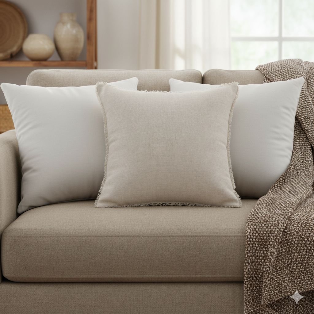 Natural Beige Freya Linen Euro