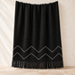 Chevron Cotton Throw – Black