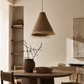 Handwoven Fringe Pendant Light Shade | Handmade Natural Fiber Ceiling Shade from Bali