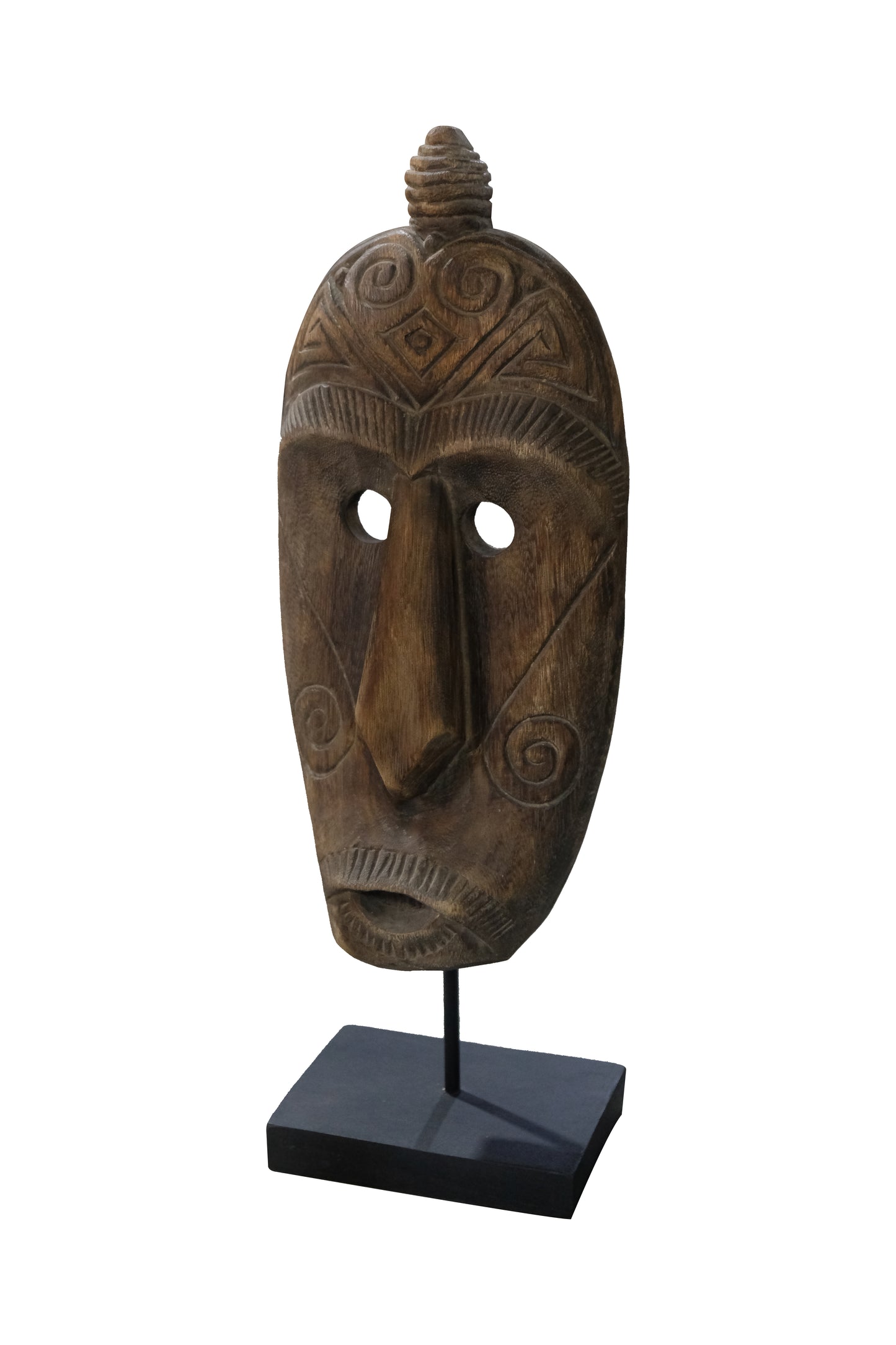 Leia Tribal Deco on Stand – Suarwood Sculpture with Metal Base