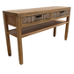 Makaya Artisan Teak Wood Console Table with Woven Drawers