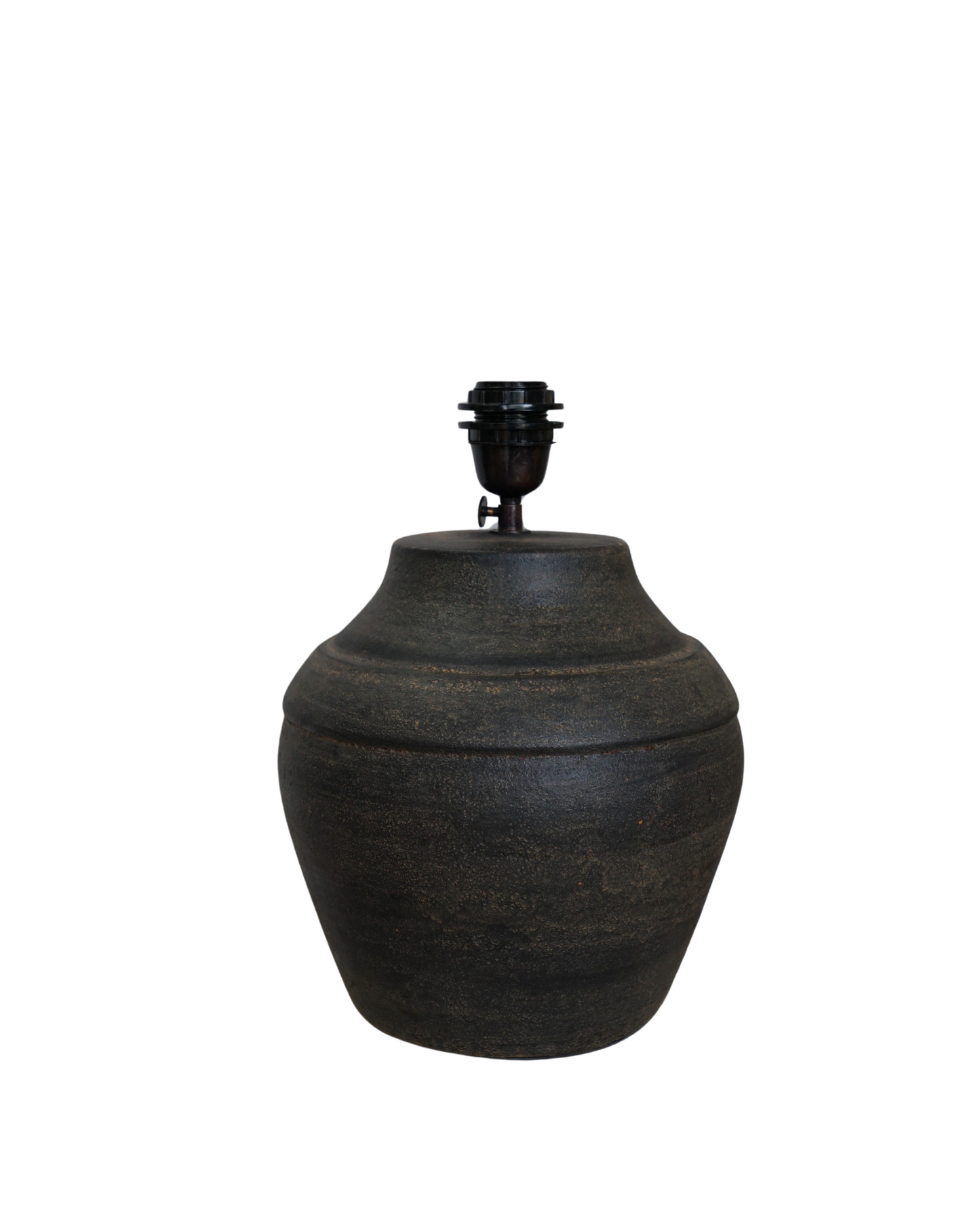 Moira Hand-Etched Terracotta Lamp with Tapered Pedestal Base