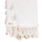 Laia Macrame Fringe Cotton Bedspread – Natural