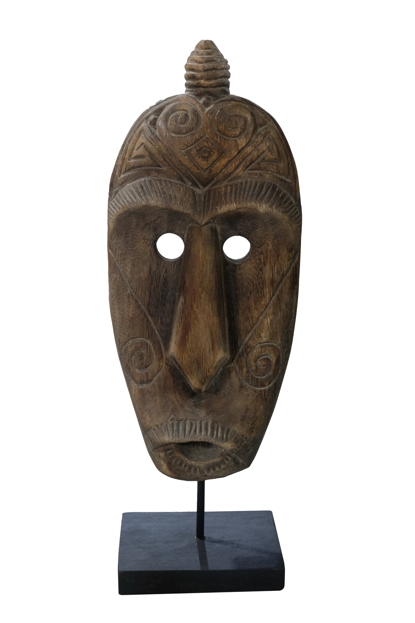 Leia Tribal Deco on Stand – Suarwood Sculpture with Metal Base