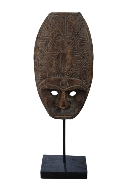 Makai Tribal Deco on Stand – Suarwood Sculpture with Metal Base