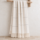 Kiara Natural Handwoven Cotton Throw with Tassels