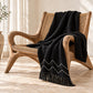 Chevron Cotton Throw – Black