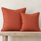 Noa Raw Linen Pillow – Terracotta