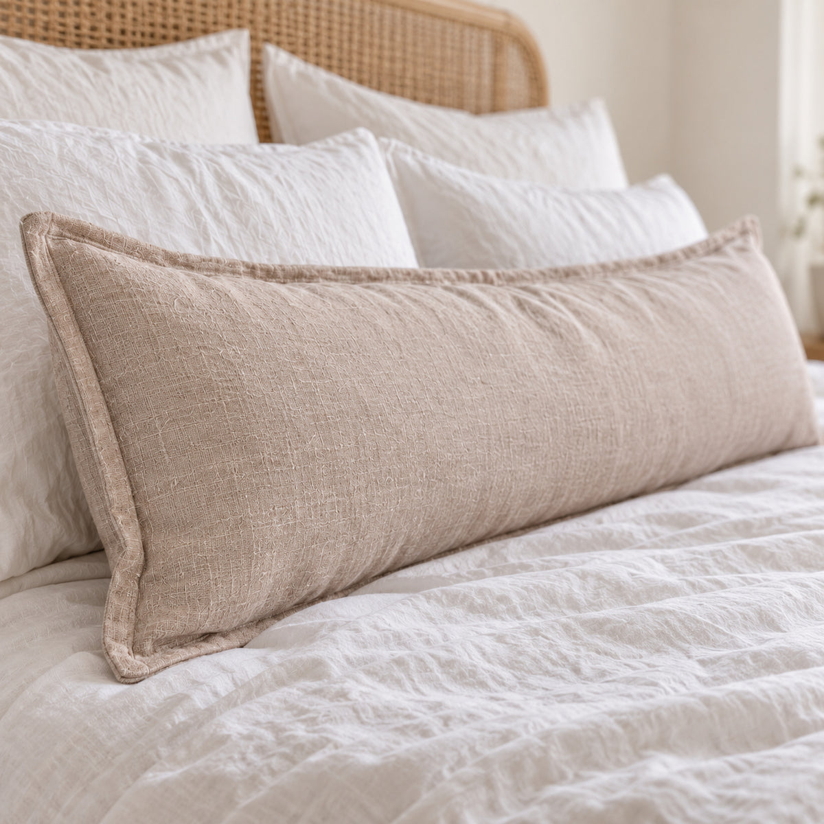 Kalea Natural Linen Lumbar Pillow Cover
