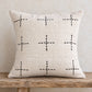 Lalabella Raw Pillow Cushion Cover – White with Black Hand-Stitched Cross