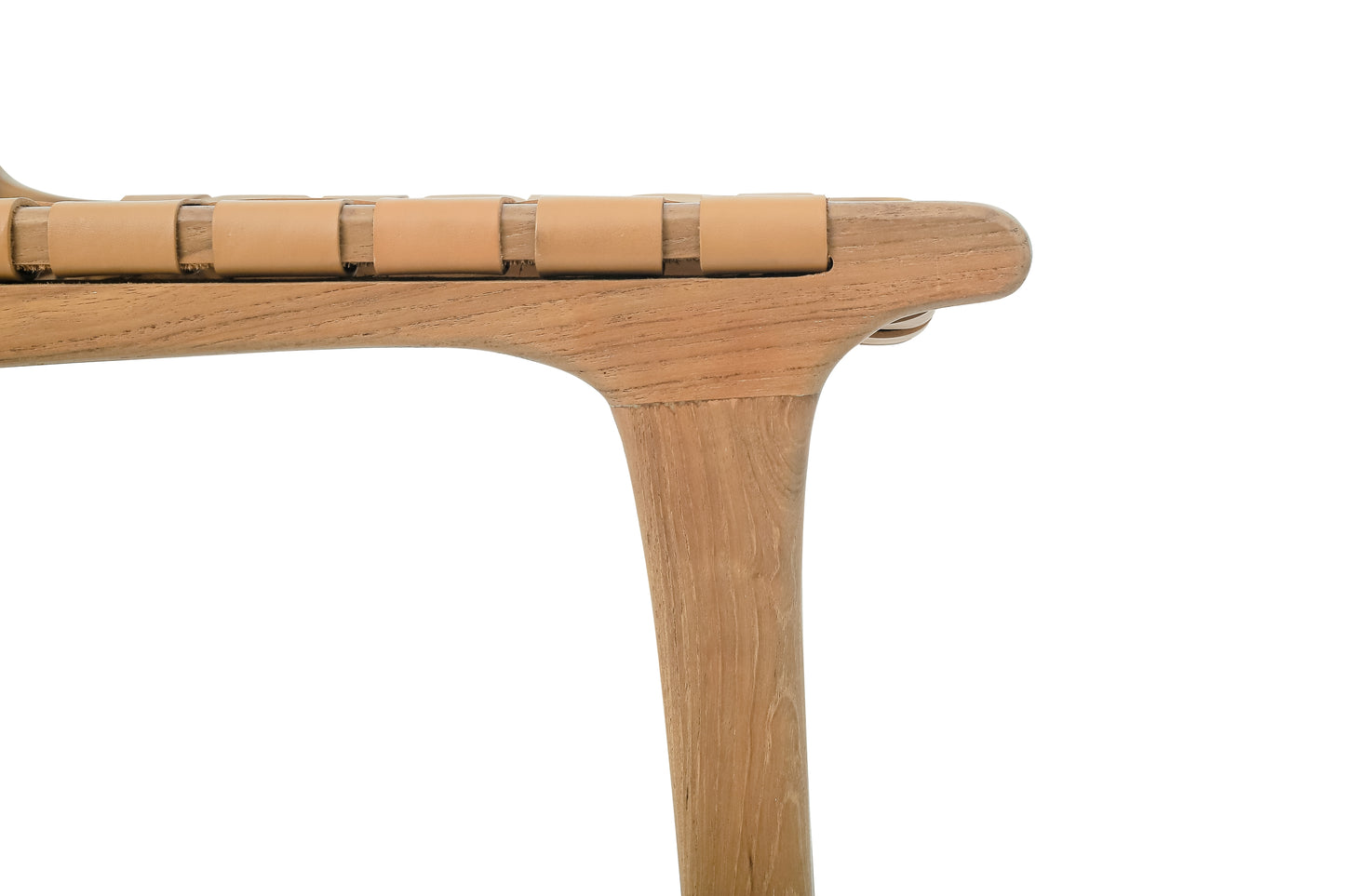 Michigan Bar Chair Solid Teak Wood and Leather Seat