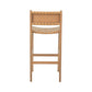 Michigan Bar Chair Solid Teak Wood and Leather Seat