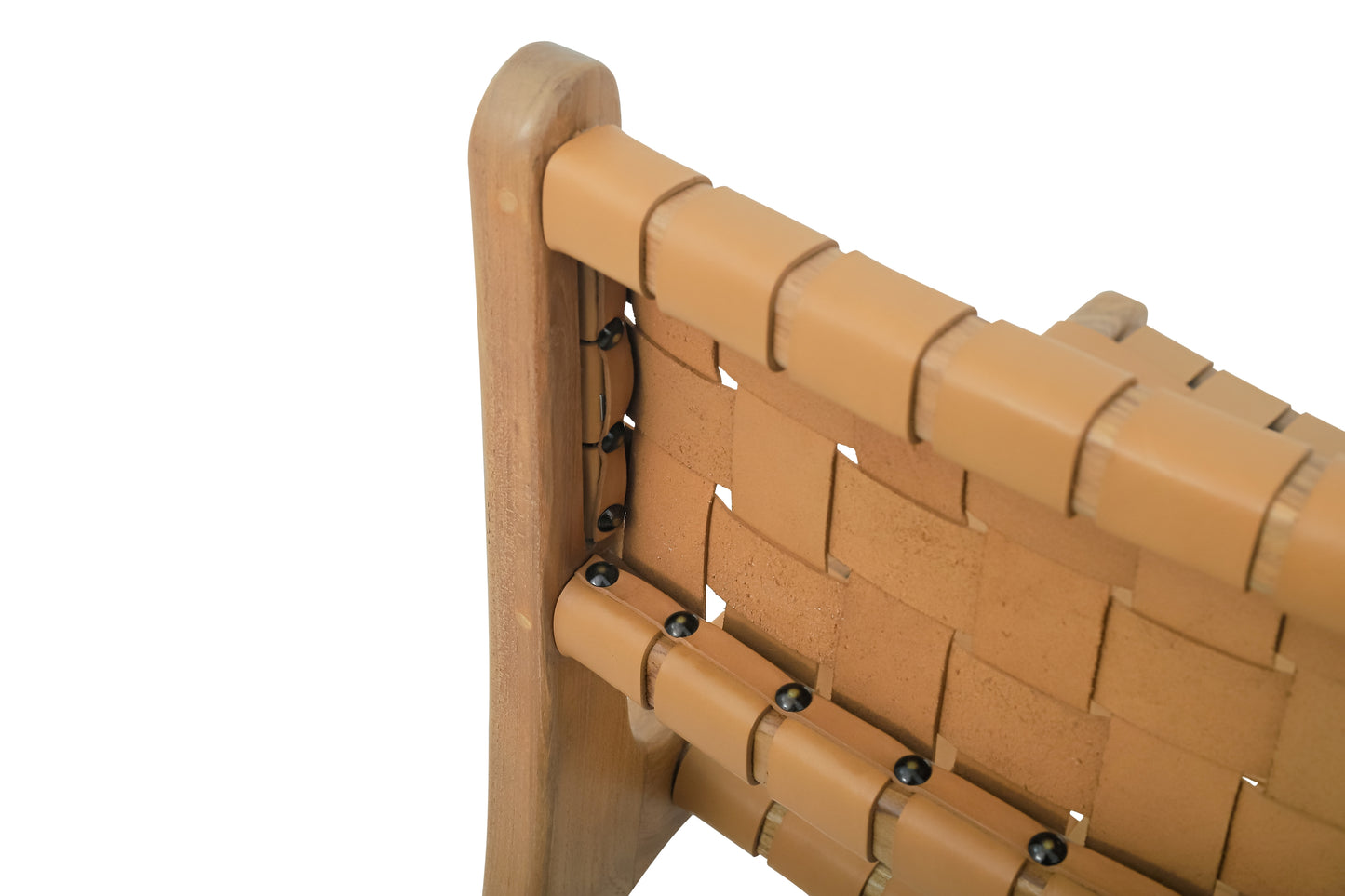 Michigan Bar Chair Solid Teak Wood and Leather Seat