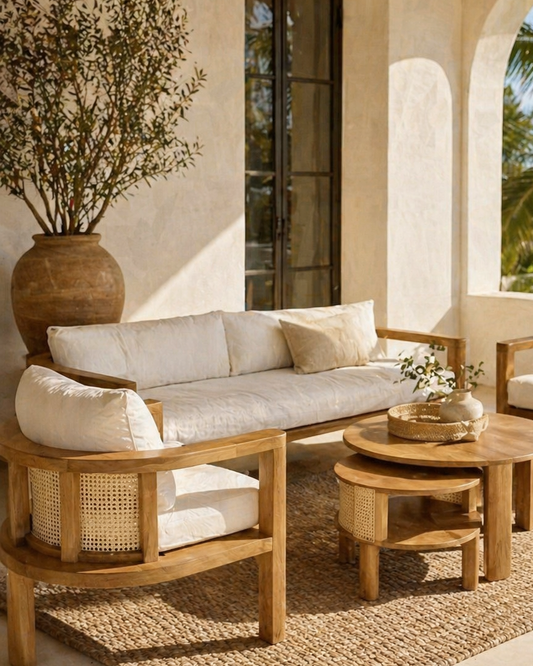 Plumeria Solid Teak Lounge Set – Luxury Outdoor & Indoor Patio Furniture