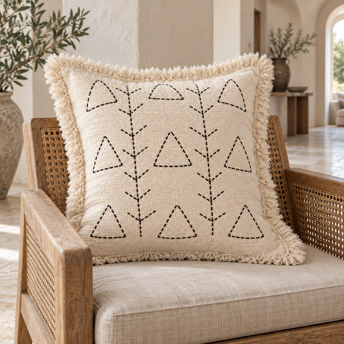 Sena Hand-Stitched Cotton Pillow