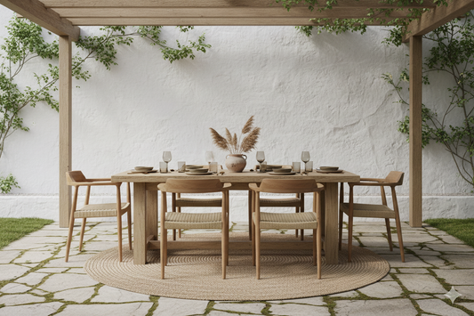 outdoor teakwood dining chair with special rope seat