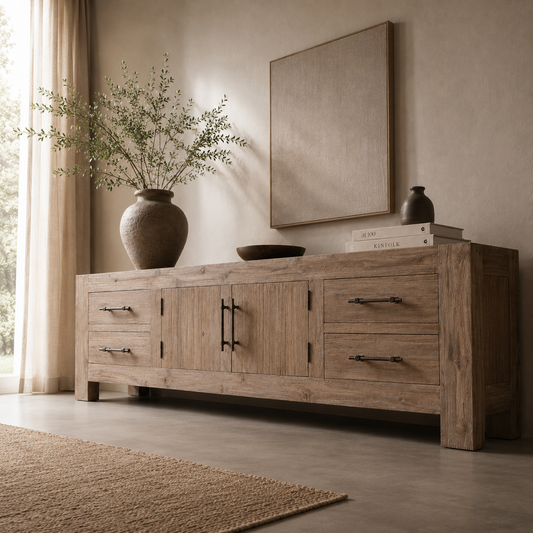 Pascal Recycled Teak TV Dresser –  Sustainable Solid Wood Media Console