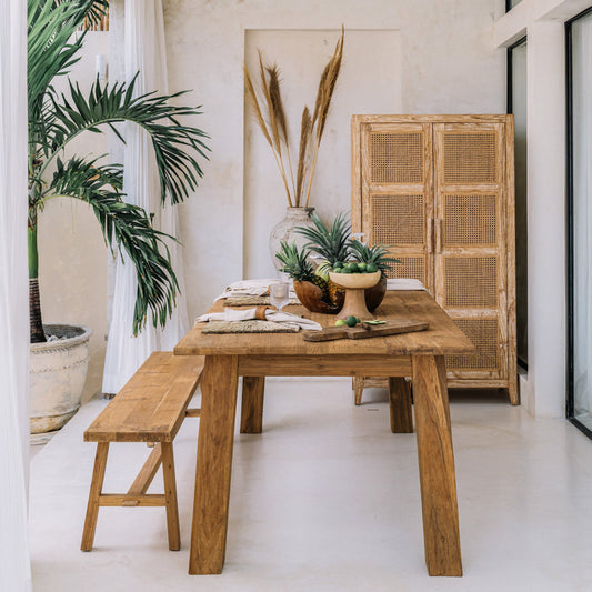 solid wood screwless natural dining table