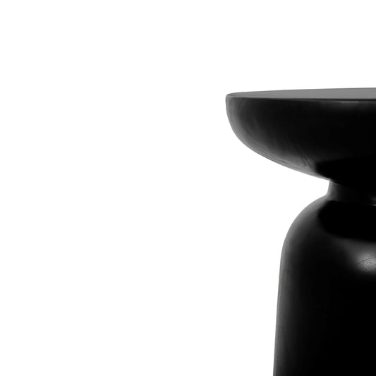 Lima Black and Natural Solid Wood Side Table