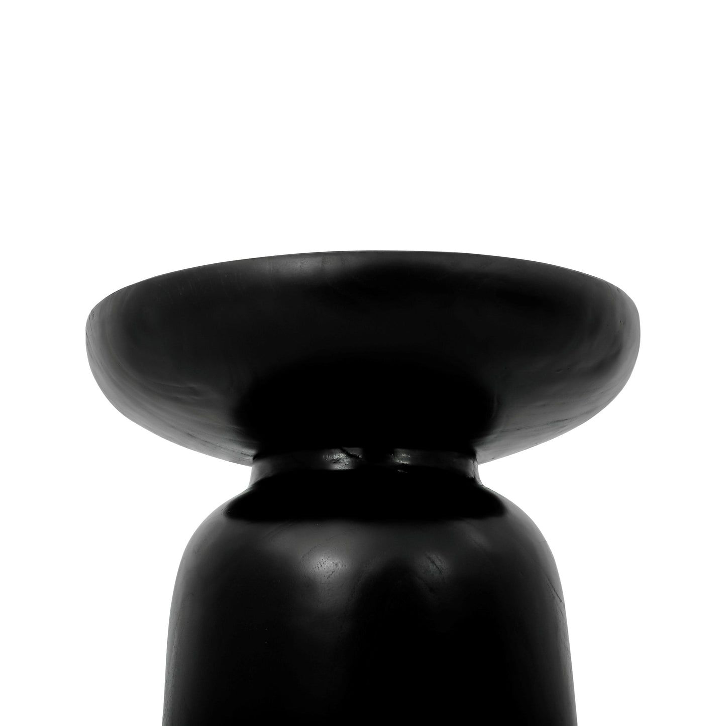 Lima Black and Natural Solid Wood Side Table