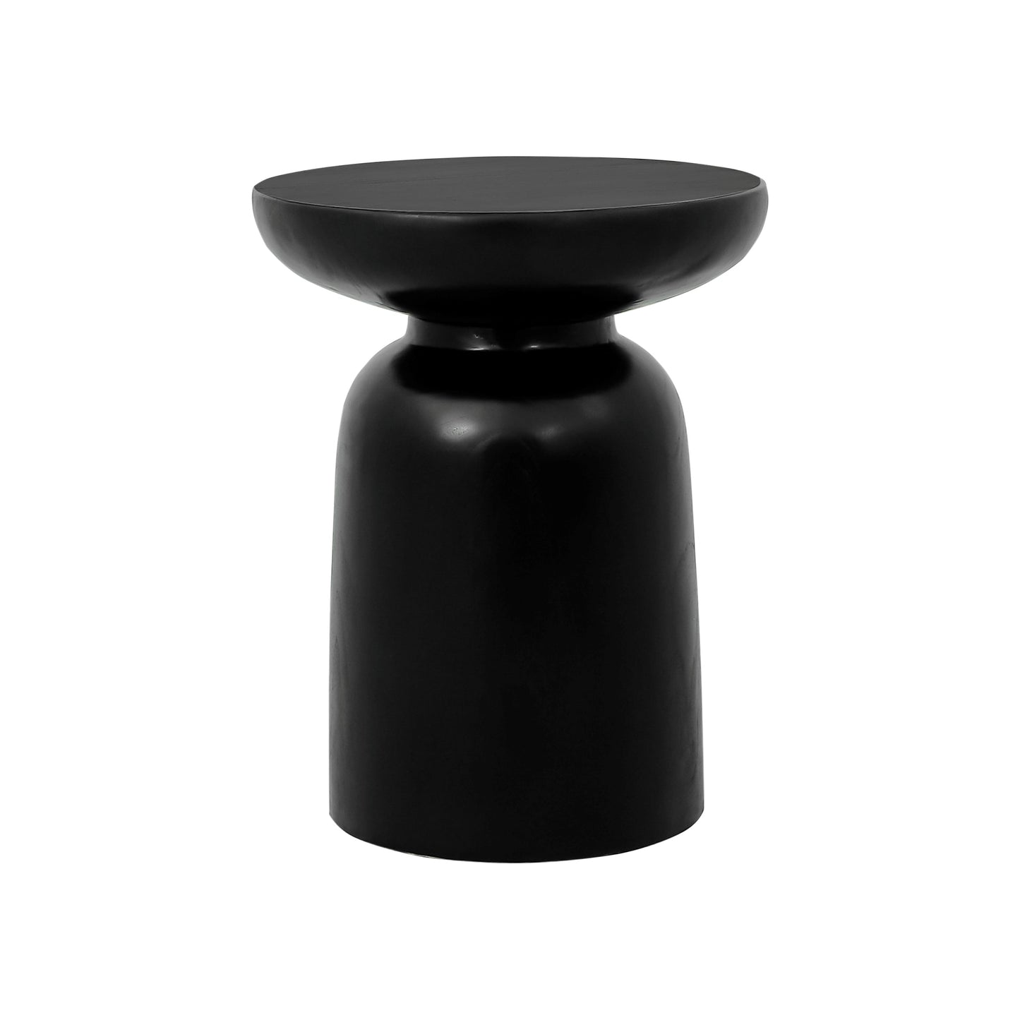 Lima Black and Natural Solid Wood Side Table